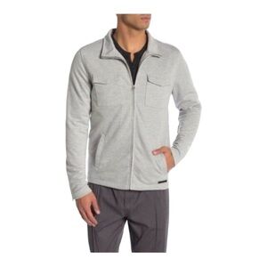 Civil Society Grey Cotton Knit Track Full Zip Jack size L